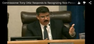 City Commissioner Tony Ortiz responds to residents' public comments about recognizing and remembering Rico Piccard.